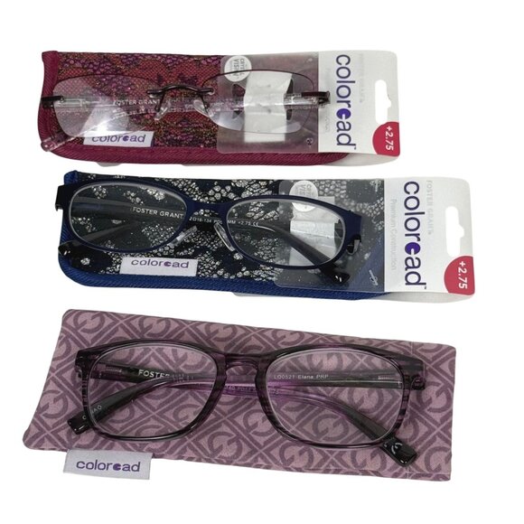 Lot of 3 Foster Grand Coloread Reading Glasses +2.75 - Picture 1 of 4